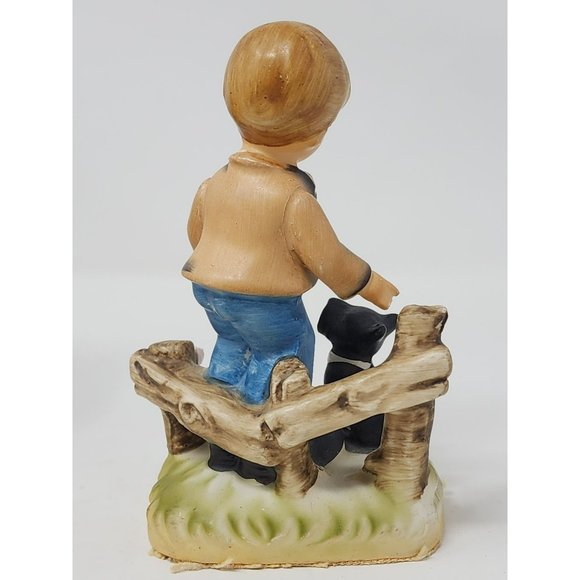 Vintage Hand Painted Made In Japan Porcelain School Boy Scotty‎ Dog Figurine - Picture 3 of 9